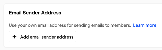 Screenshot of the Email Sender Address section